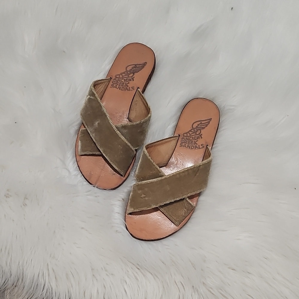 Ancient Greek Sandals Olive Cross-Strap Sandals